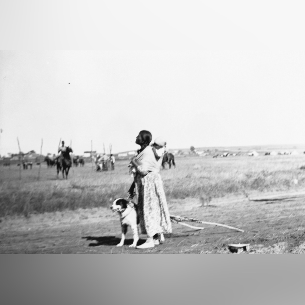 4x6 Indigenous Woman with Baby & Dog 1930s Photo Print